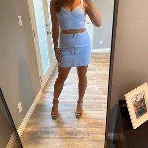 William B striped 2 piece skirt and crop tank top set.  Skirt size L and top M